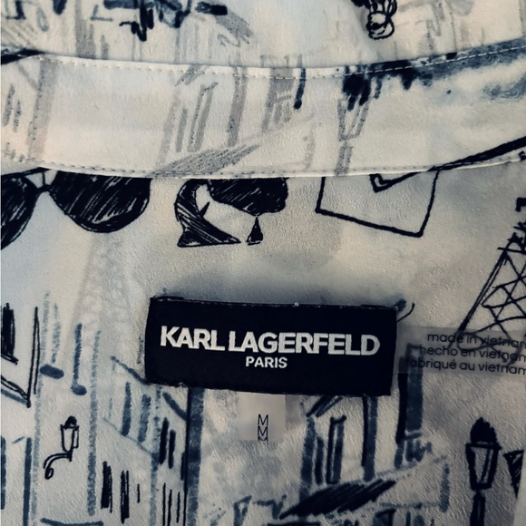 LAGERFELD BUTTON UP BLOUSE - Picture 6 of 7